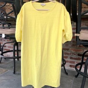 🍋🍋Yellow TShirt dress with puff sleeves🍋🍋
